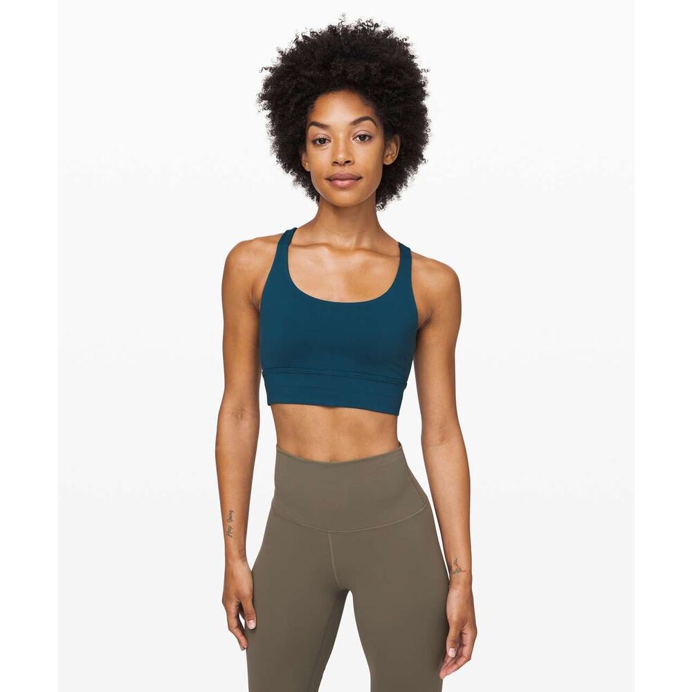 Lululemon Energy Bra Long Line Night Diver Size 8 Excellent Condition